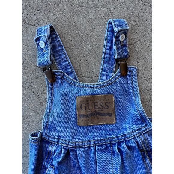 Rare Vintage Guess Baby Denim Overalls 80s 90s Designer Infant - Picture 2 of 5